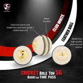 SG Club White Cricket Leather Ball